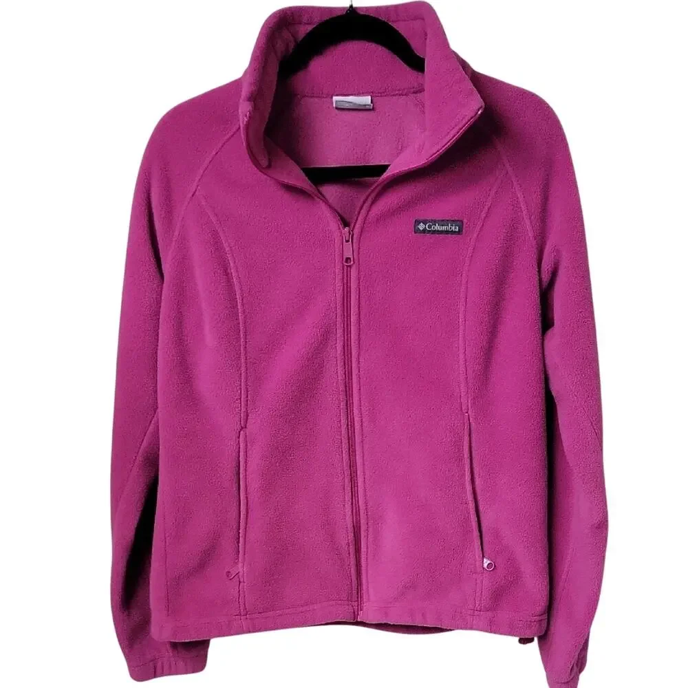 Columbia Benton Springs Full Zip Pink Fleece Jacket Womens Size Medium - Picture 1 of 10